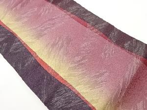 銀通し縞に曲線模様織出し名古屋帯